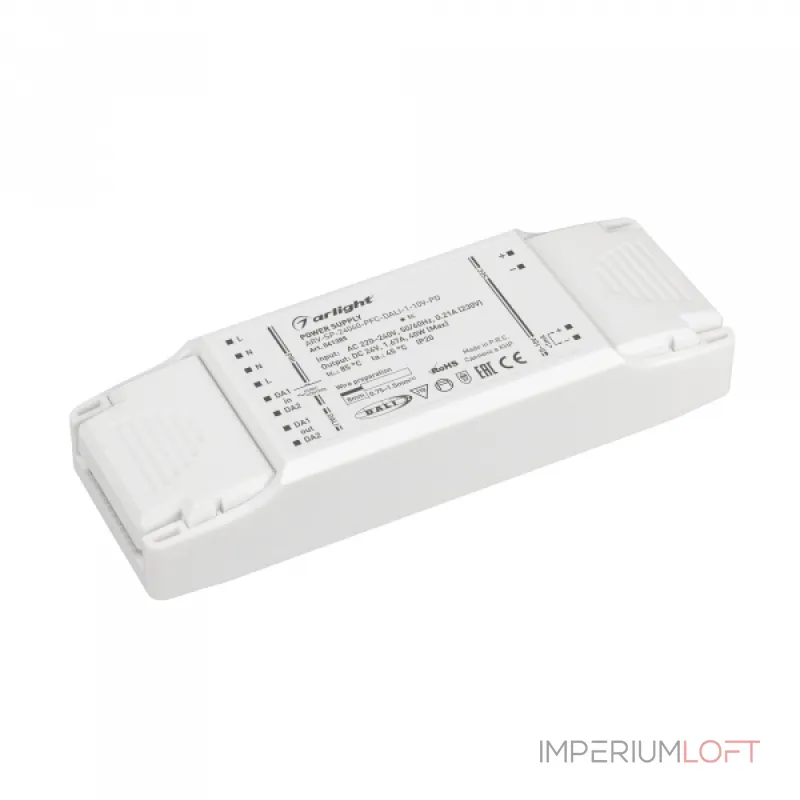 Блок питания ARV-SP-24040-PFC-DALI-1-10В-PD 24В 1.67A 40Вт Arlight IP20 041385 Блок питания ARV-SP-24040-PFC-DALI-1-10В-PD 24В 1.67A 40Вт Arlight IP20 041385