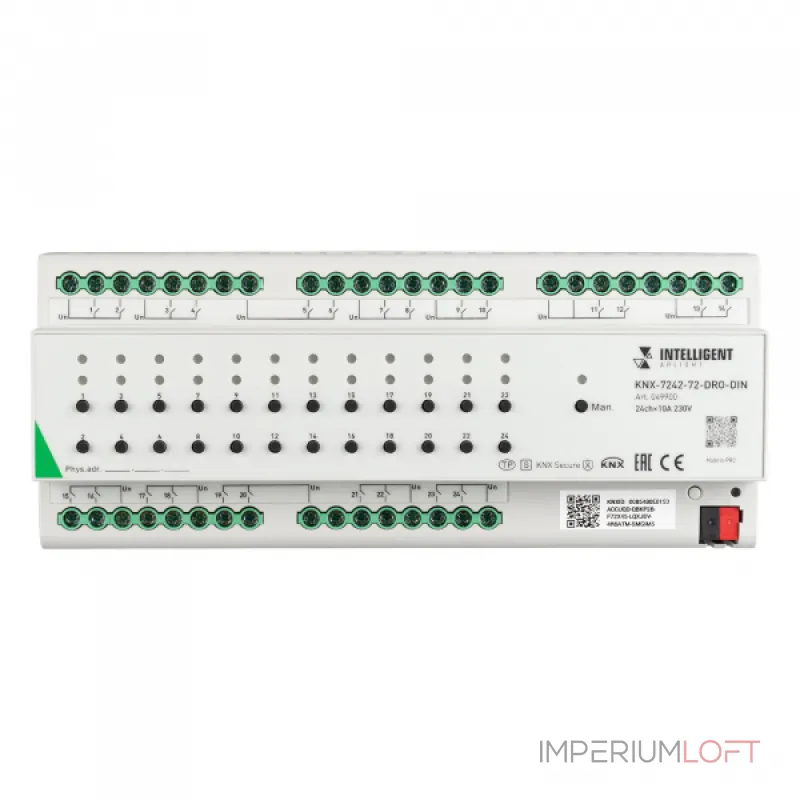 Arlight INTELLIGENT Релейный модуль KNX-7242-72-DRO-DIN Grey BUS 24x10A IARL IP20 049900