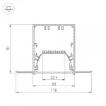 Arlight Профиль SL-LINIA55-FANTOM-2000 ANOD Алюминий 027161