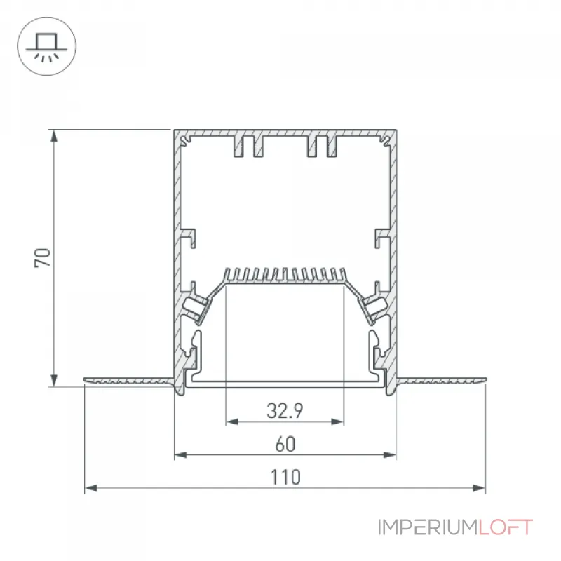 Arlight Профиль SL-LINIA55-FANTOM-2000 ANOD Алюминий 027161