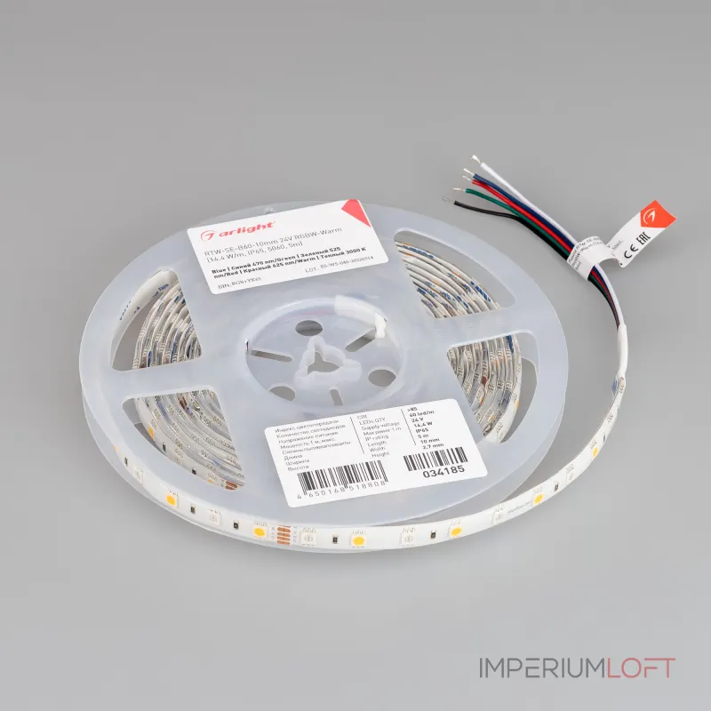 Arlight Светодиодная лента RTW-SE-B60-10mm 24В RGBW-Warm 14.4 В/м IP65 5060 5м 034185 Arlight Светодиодная лента RTW-SE-B60-10mm 24В RGBW-Warm 14.4 В/м IP65 5060 5м 034185