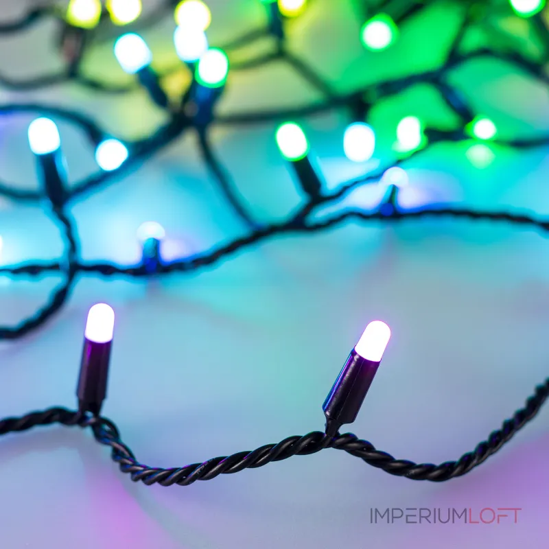 Arlight Светодиодная гирлянда ARD-STRING-CLASSIC-10000-BLACK-100LED-MILK-LIVE RGB-DMX 24В 10Вт Ardecoled IP65 031746
