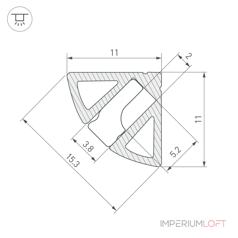 Профиль SL-KANT-H11-2000 ANOD BLACK Arlight Алюминий 044086 Профиль SL-KANT-H11-2000 ANOD BLACK Arlight Алюминий 044086