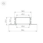 Профиль FANTOM-BENT-W49-TOP-2000 ANOD Arlight Алюминий 046429