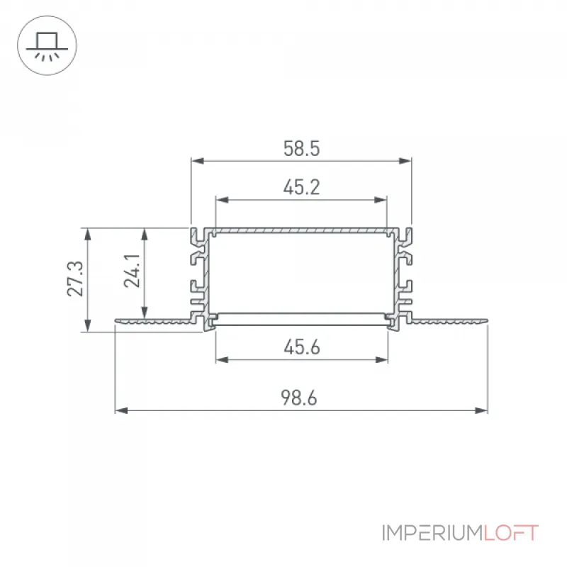 Профиль FANTOM-BENT-W49-TOP-2000 ANOD Arlight Алюминий 046429
