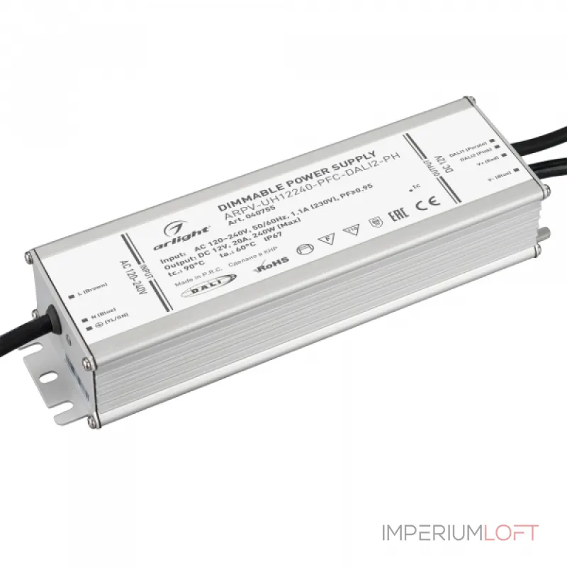 Блок питания ARPV-UH12240-PFC-DALI2-PH 12В 20A 240Вт Arlight IP67 040755