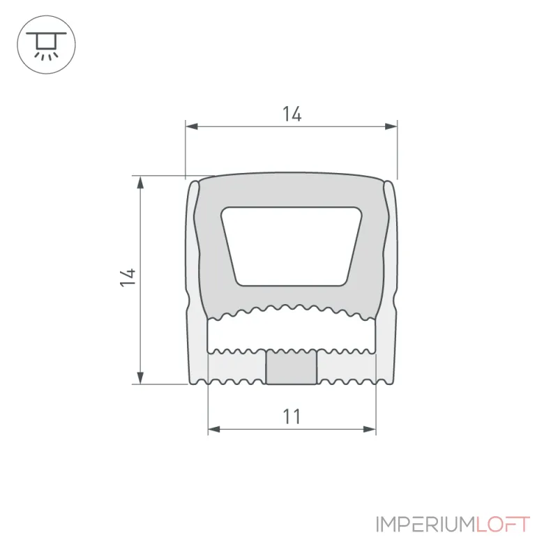 Arlight Силиконовый профиль WPH-FLEX-1414-TOP-S11-5м WHITE Силикон 040286