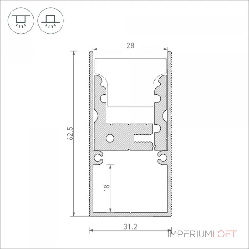 Arlight Профиль-держатель ARH-FLOOR27-H28-2000 Металл 039471