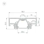 Arlight Профиль STRETCH-20-CEIL-D-CENTER-2000 BLACK Алюминий 042946