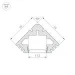 Arlight Профиль PDS45-T-2000 ANOD Black Алюминий 015033
