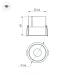 Светильник MS-ATLAS-BUILT-R66-15Вт Warm3000 WH-WH 35 deg 230В Arlight IP20 037185(1)
