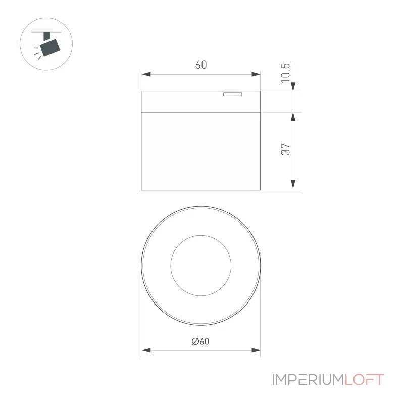 Светильник MAG-MICROCOSM-POINT-R60-5Вт Warm3000 BK 36 deg 24В Arlight IP20 043256
