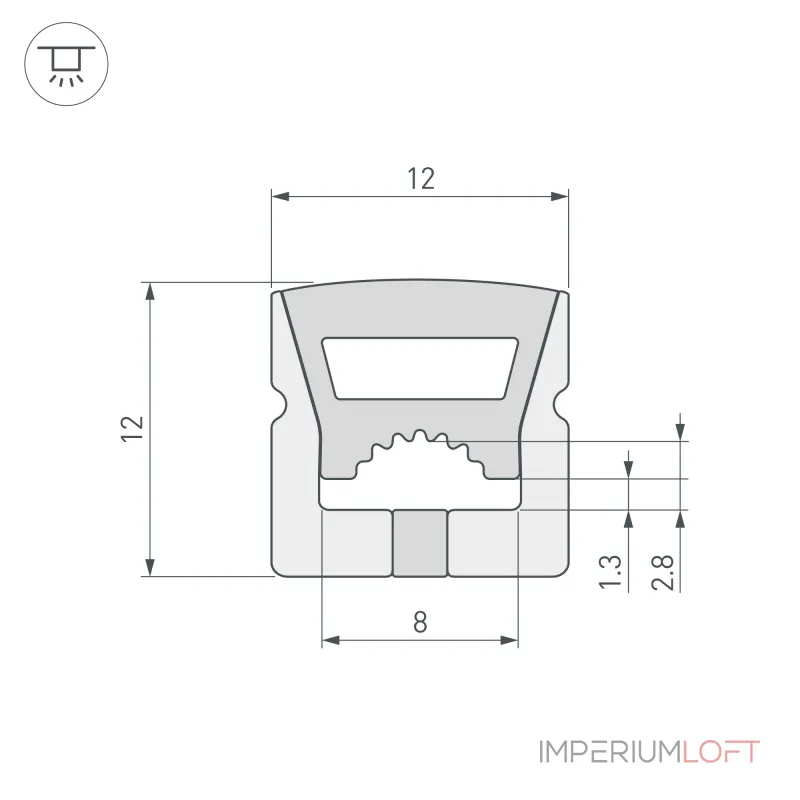 Arlight Силиконовый профиль WPH-FLEX-1212-TOP-S8-20м WHITE Силикон 041091