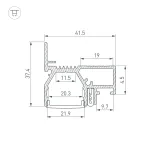 Профиль STRETCH-20-WALL-D-SIDE-2000 BLACK Arlight Алюминий 042947