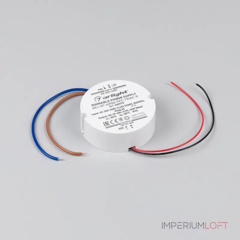 Arlight Блок питания ARJ-SP-40900-PFC-TRIAC-R 36Вт 27-40В 900mA IP44 040970