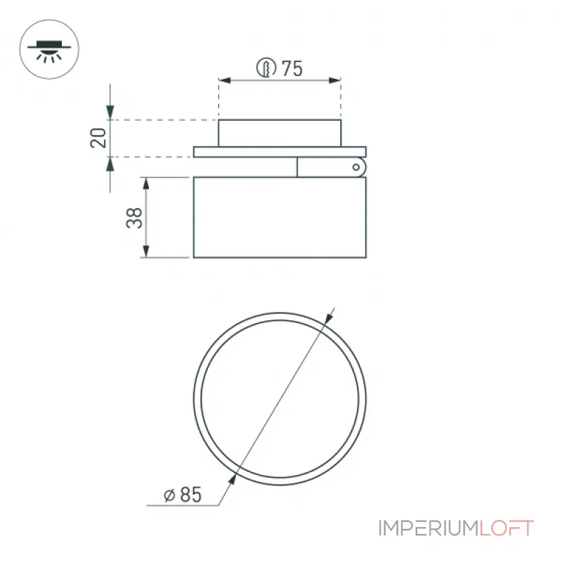 Светильник LGD-POT-BUILT-R85-12Вт Warm3000 WH 100 deg 230В Arlight IP44 045780 Светильник LGD-POT-BUILT-R85-12Вт Warm3000 WH 100 deg 230В Arlight IP44 045780