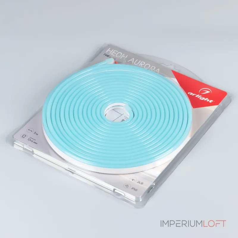 Arlight Лента герметичная AURORA-PS-A120-12x6mm 24В Azure 10 В/м IP65 2835 5м 036676