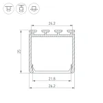 Arlight Профиль PLS-LOCK-H25-3000 ANOD Black Алюминий 044847