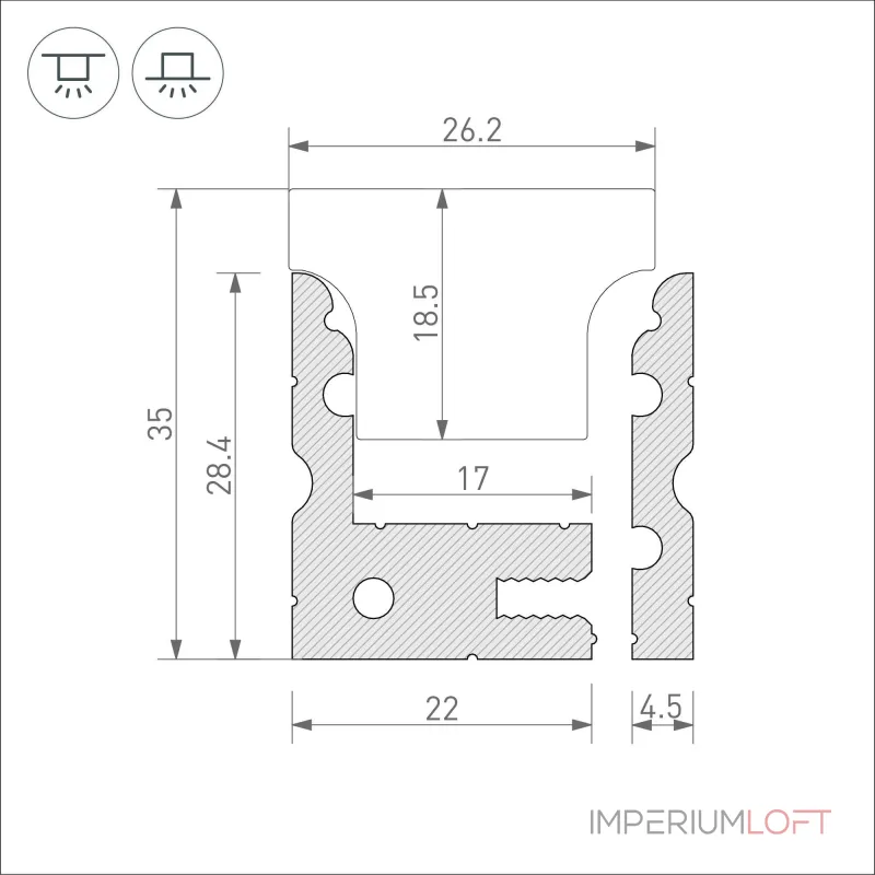 Arlight Профиль ARH-FLOOR27-H28-2000 ANOD Металл 038356 Arlight Профиль ARH-FLOOR27-H28-2000 ANOD Металл 038356