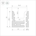 Arlight Профиль ARH-FLOOR27-H28-2000 ANOD Металл 038356