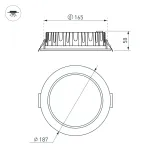 Светильник MS-MIST-BUILT-R187-21Вт Warm3000 WH 110 deg 230В Arlight IP54 041612