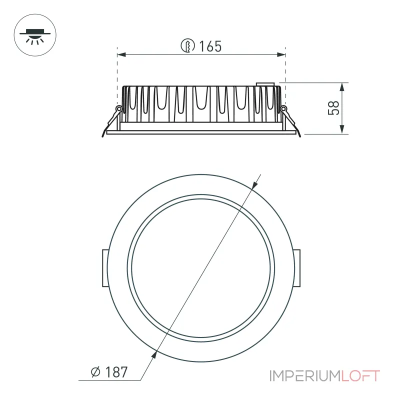 Светильник MS-MIST-BUILT-R187-21Вт Warm3000 WH 110 deg 230В Arlight IP54 041612 Светильник MS-MIST-BUILT-R187-21Вт Warm3000 WH 110 deg 230В Arlight IP54 041612