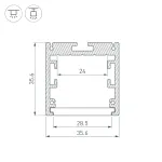 Arlight Профиль SL-ARC-3535-LINE-2500 SILVER Алюминий 025516