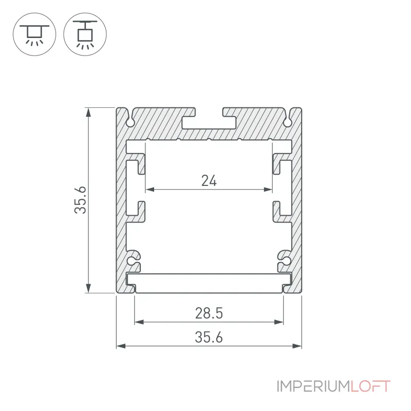 Arlight Профиль SL-ARC-3535-LINE-2500 SILVER Алюминий 025516
