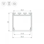 Arlight Профиль PLS-LOCK-H25-3000 ANOD Black Алюминий 044847