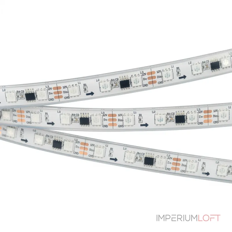 Arlight Лента герметичная SPI-PFS-B60-12mm 12В RGB-PX3 14.4В/м IP67 5060 5м Закрытый IP67 026155(3)