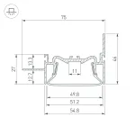 Arlight Профиль FOLED-50-WALL-2000 Алюминий 035771