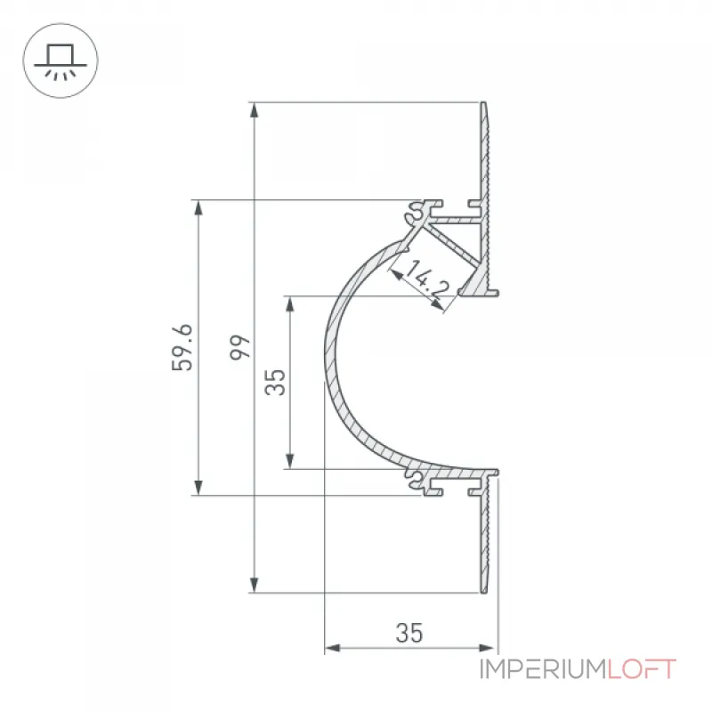 Arlight Профиль ARH-CEIL-REFLECT-2000 WHITE Алюминий 034982