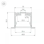 Arlight Профиль SL-LINIA49-F-2000 ANOD Алюминий 019313