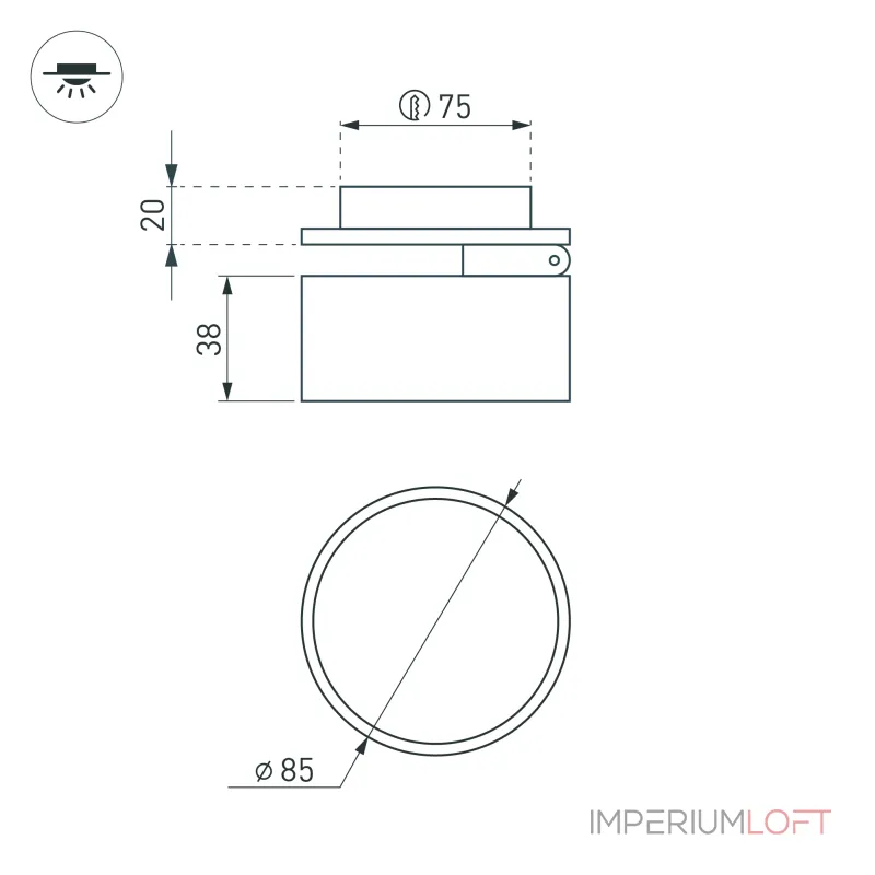Светильник LGD-POT-BUILT-R85-12Вт Warm3000 WH 100 deg 230В Arlight IP44 045780 Светильник LGD-POT-BUILT-R85-12Вт Warm3000 WH 100 deg 230В Arlight IP44 045780