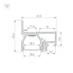 Профиль STRETCH-20-WALL-D-SIDE-2000 BLACK Arlight Алюминий 042947