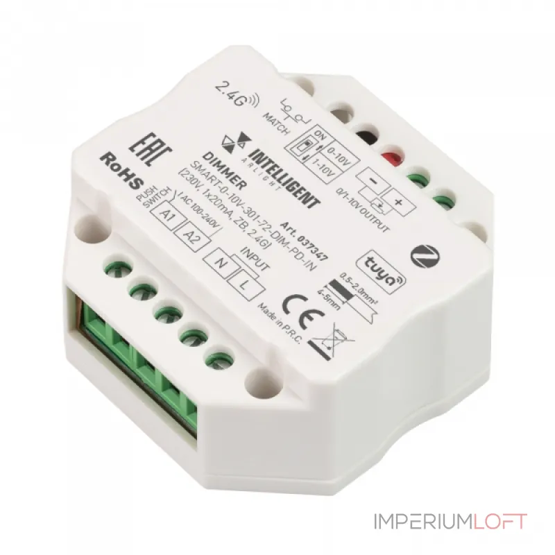 INTELLIGENT ARLIGHT Диммер SMART-0-10В-301-72-DIM-PD-IN 230В 1x20mA ZB 2.4G IARL IP20 037347 INTELLIGENT ARLIGHT Диммер SMART-0-10В-301-72-DIM-PD-IN 230В 1x20mA ZB 2.4G IARL IP20 037347