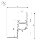 Arlight Профиль ARH-СEIL-S14-SHADOW-2000 WHITE Алюминий 038594