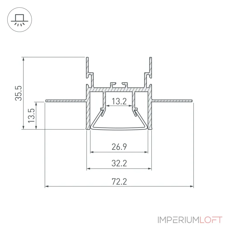 Arlight Профиль FOLED-CEIL-CENTER-3000 Алюминий 044853 Arlight Профиль FOLED-CEIL-CENTER-3000 Алюминий 044853