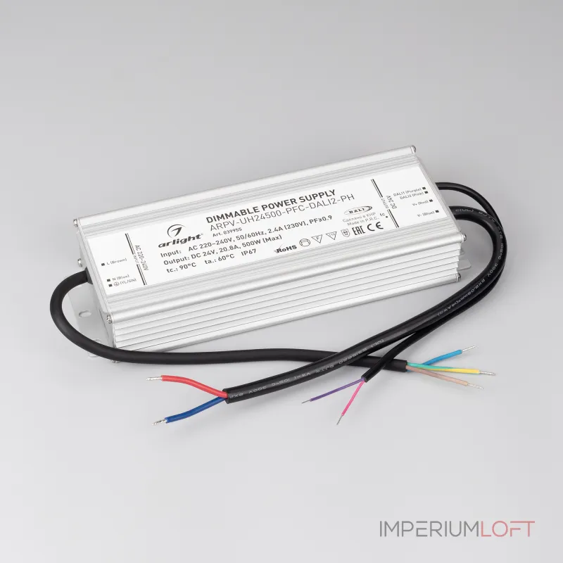 Arlight Блок питания ARPV-UH24500-PFC-DALI2-PH 24В 20.8A 500Вт IP67 039955