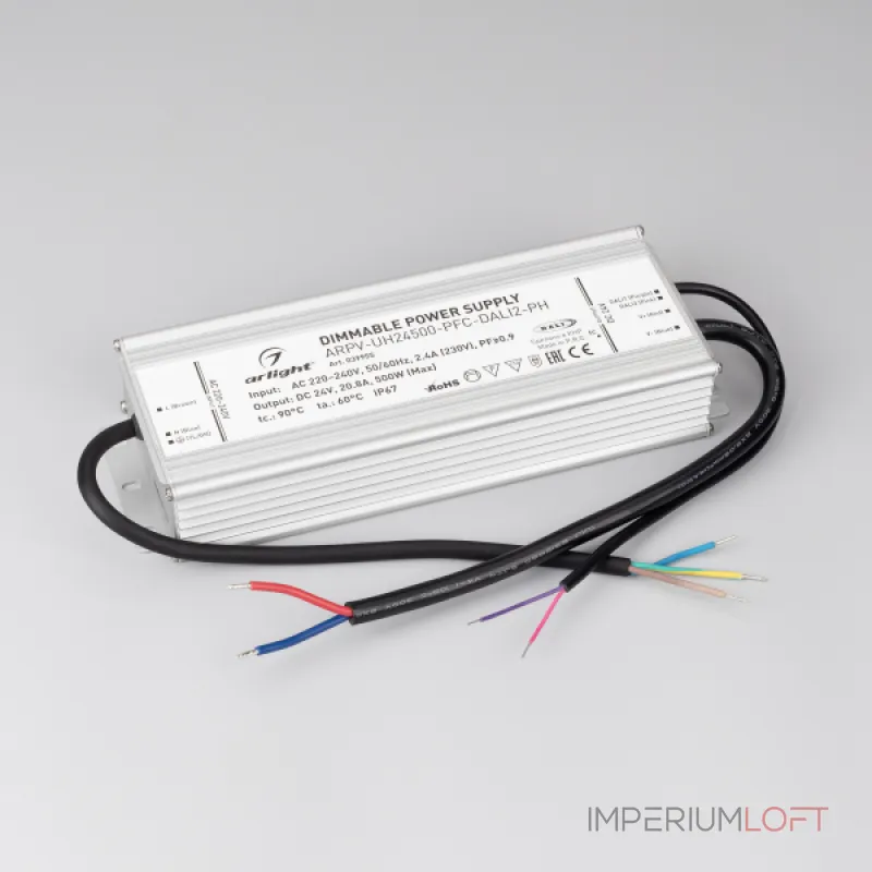 Arlight Блок питания ARPV-UH24500-PFC-DALI2-PH 24В 20.8A 500Вт IP67 039955