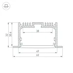 Arlight Профиль SL-LINIA62-F-2000 ANOD Алюминий 019292