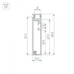 Профиль PLINTUS-H55-2000 WHITE Arlight Алюминий 045445