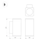 Светильник LGD-EVO-WALL-TWIN-S100x100-2x12Вт Warm3000 GR 44 deg 230В Arlight IP54 046195