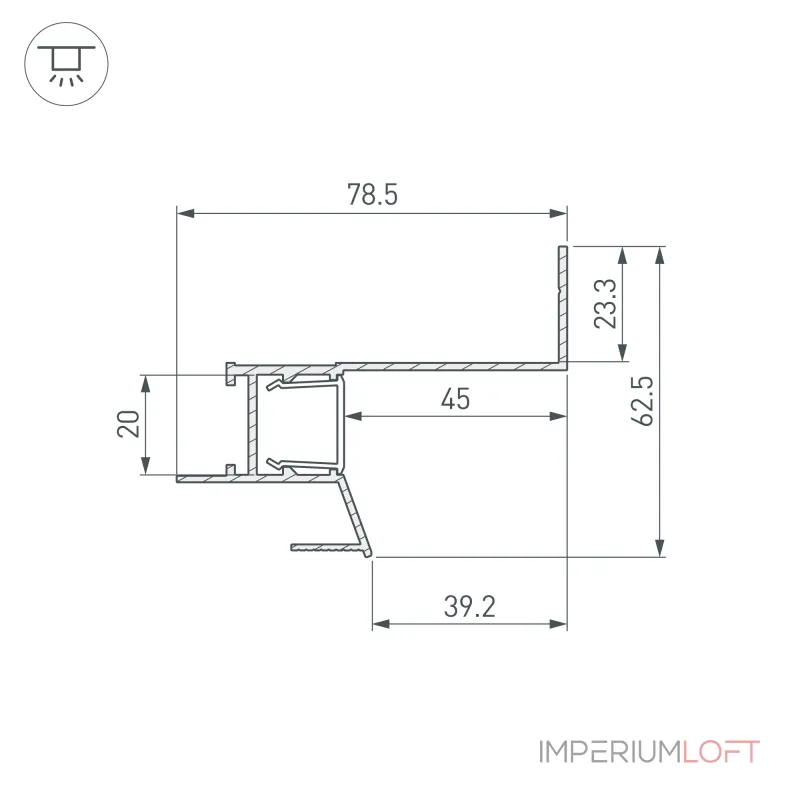 Arlight Профиль СEIL-S18-SHADOW-SIDE-3000 WHITE Алюминий 050501