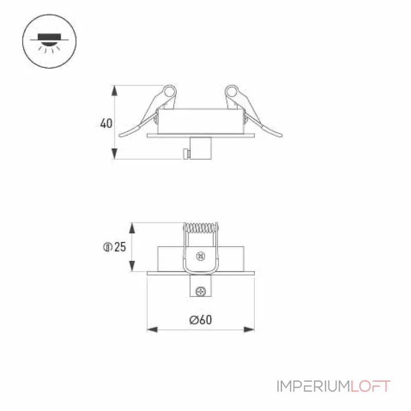 Чаша потолочная встраиваемая SPX-CANOPY-R60-C6.5 WH Arlight Металл 046007