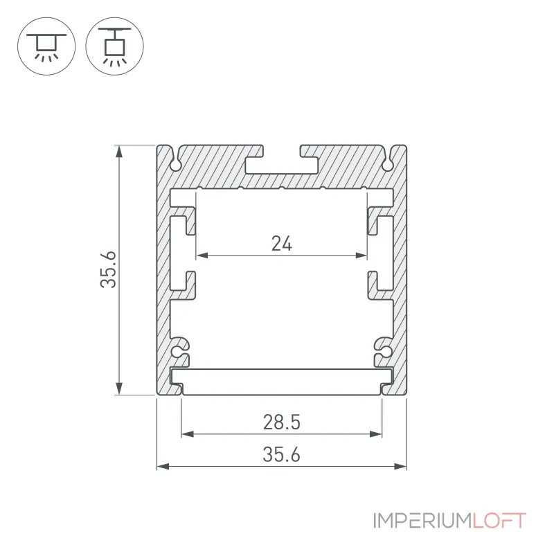 Arlight Профиль SL-ARC-3535-LINE-2500 SILVER Алюминий 025516