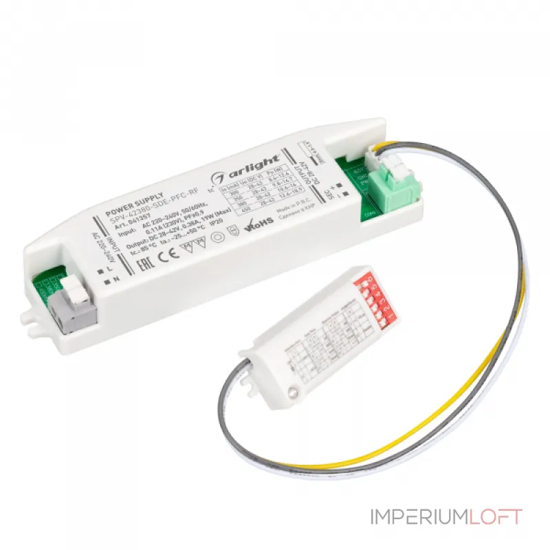 Блок питания SPV-42380-SDE-PFC 19Вт 28-42В 380mA 5.8GHz Arlight IP20 041357 Блок питания SPV-42380-SDE-PFC 19Вт 28-42В 380mA 5.8GHz Arlight IP20 041357