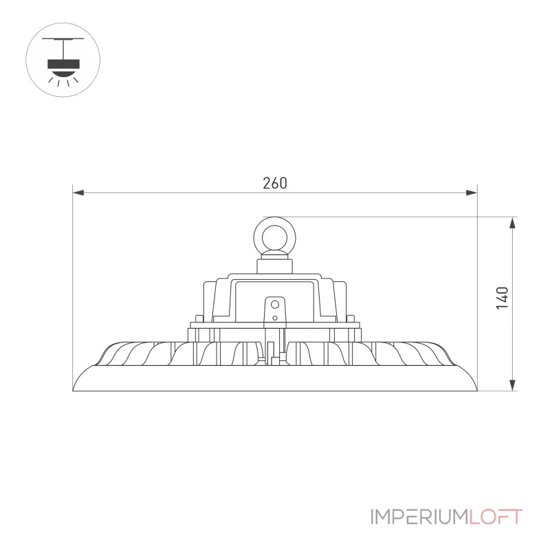 Светильник SP-ARIVA-MOTION-R260-100Вт White5000 BK 90 deg 230В Arlight IP65 052865