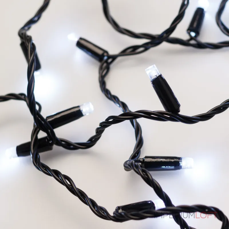 Arlight Светодиодная гирлянда ARD-STRING-CLASSIC-10000-BLACK-100LED-STD WHITE 230В 7Вт Ardecoled IP65 025796