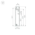 Профиль PLINTUS-H55-2000 WHITE Arlight Алюминий 045445